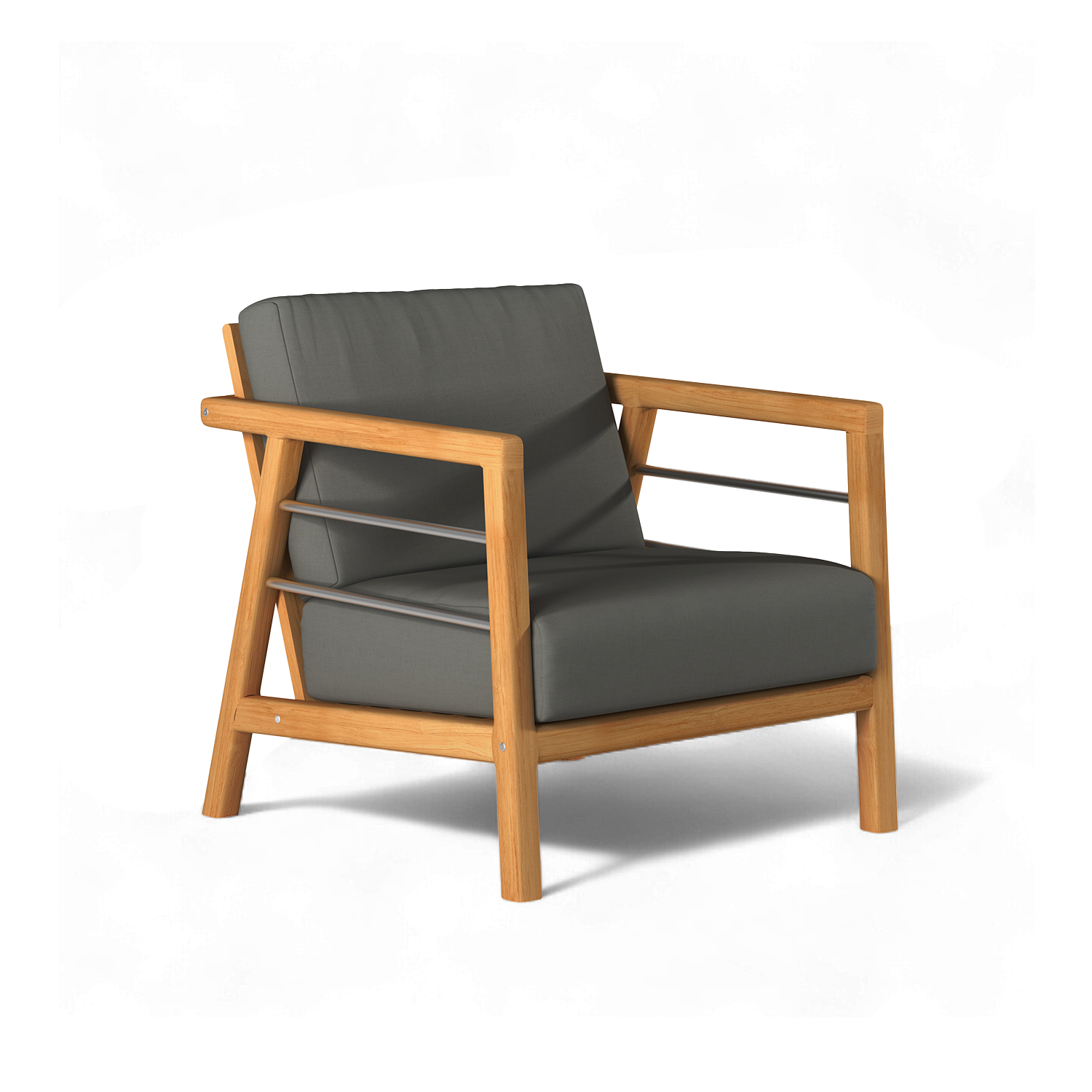 Daniele teak lounge chair with Sunbrella cushions — colorway view 2