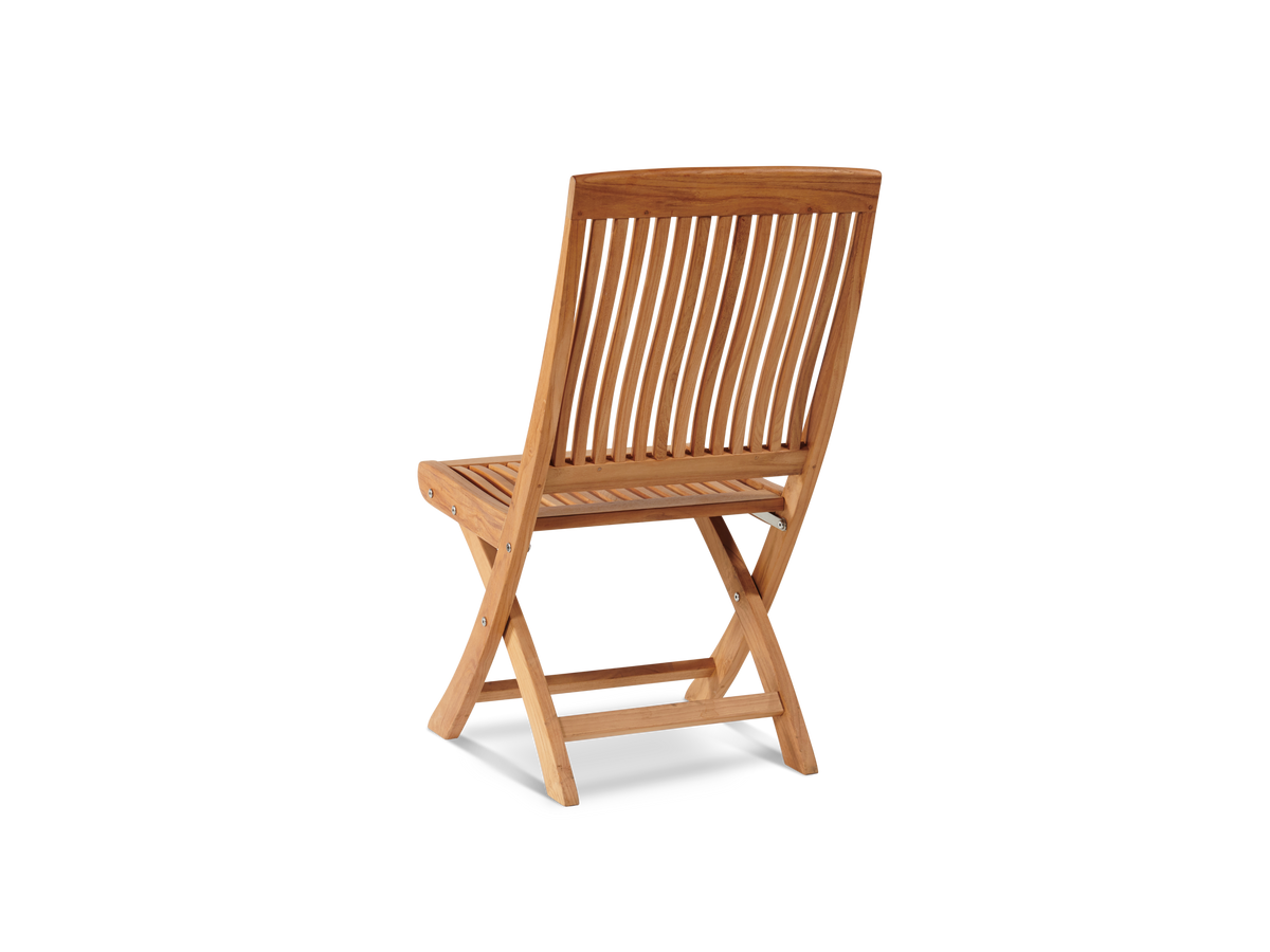 Florence teak dining side chair, angled view