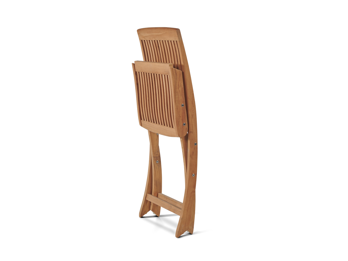 Florence teak dining side chair, side profile