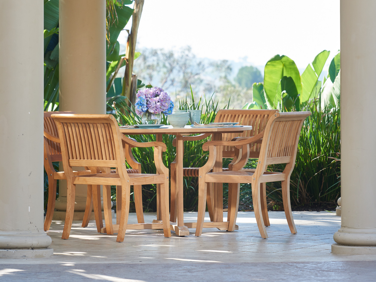 Abel teak 47.25-inch dining table, view 4