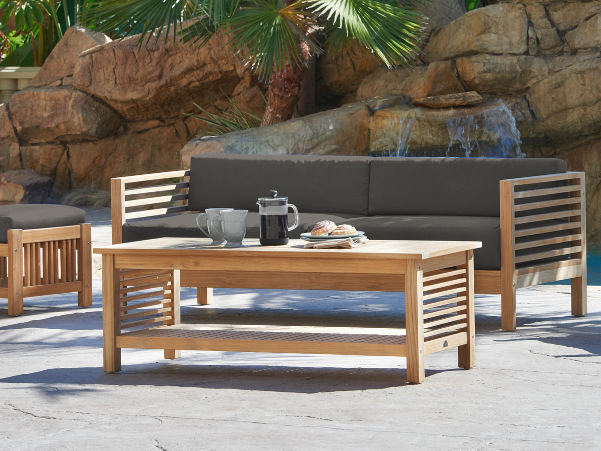 Sylvie teak coffee table, view 4