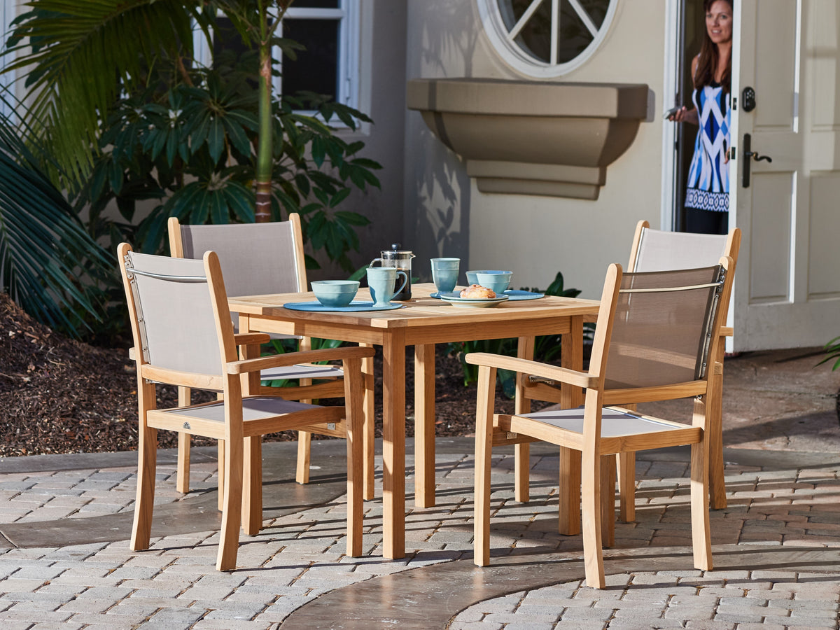 Mathieu teak dining table, view 4