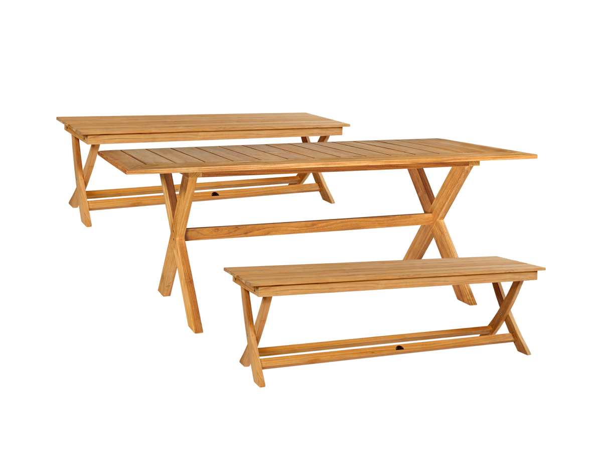 Aude teak dining table, view 3