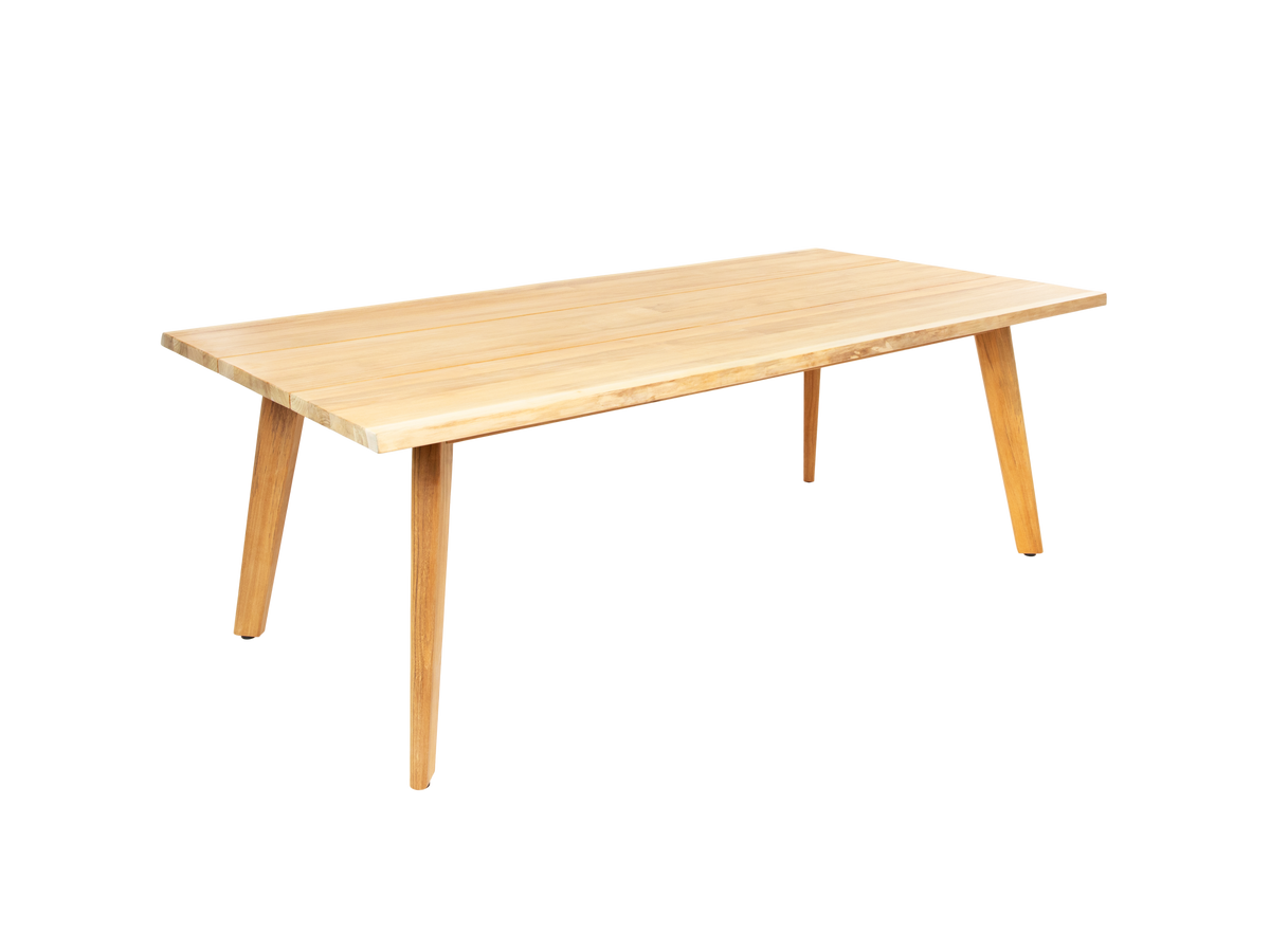 Lechair teak dining table, by Curated Maison