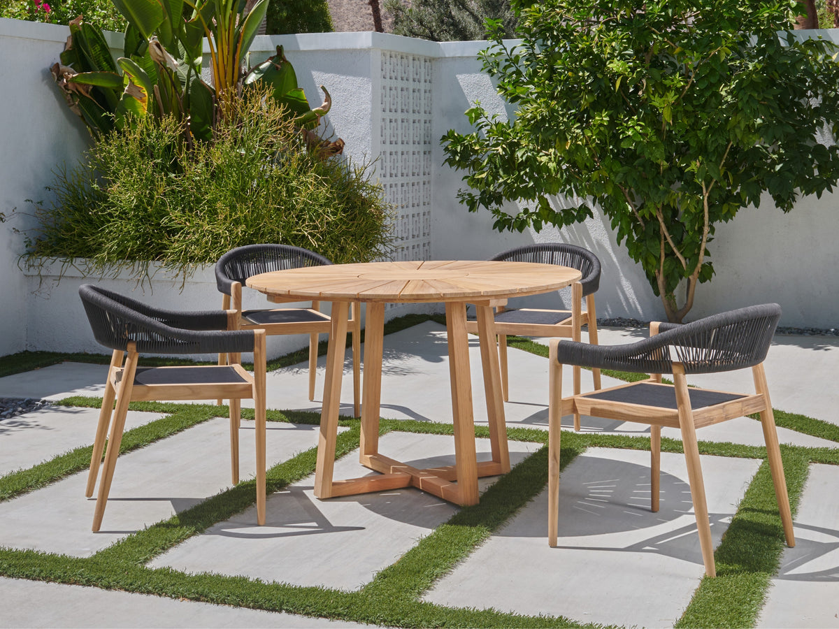 Plaisance teak round dining table, view 5