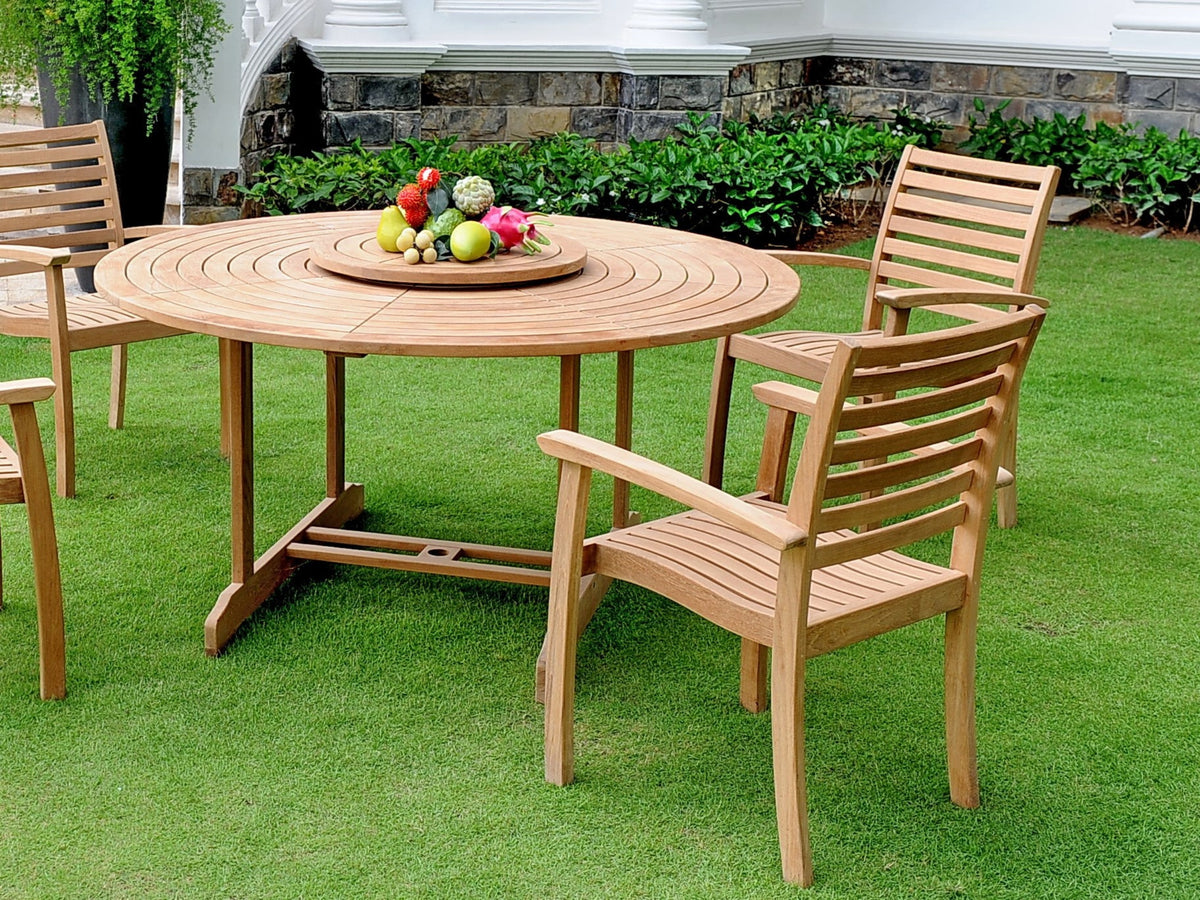 Ambre teak dining table, view 4