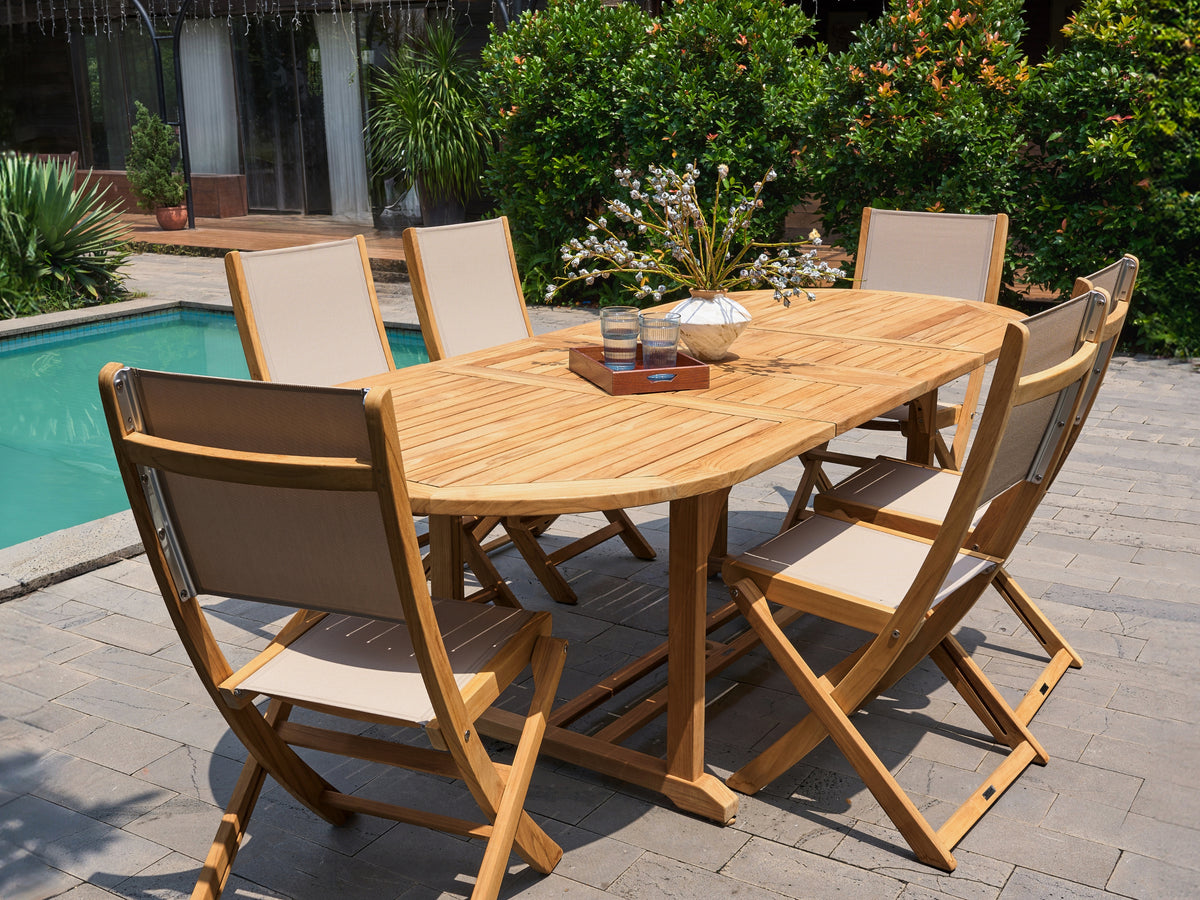 Amelie teak dining table, view 11