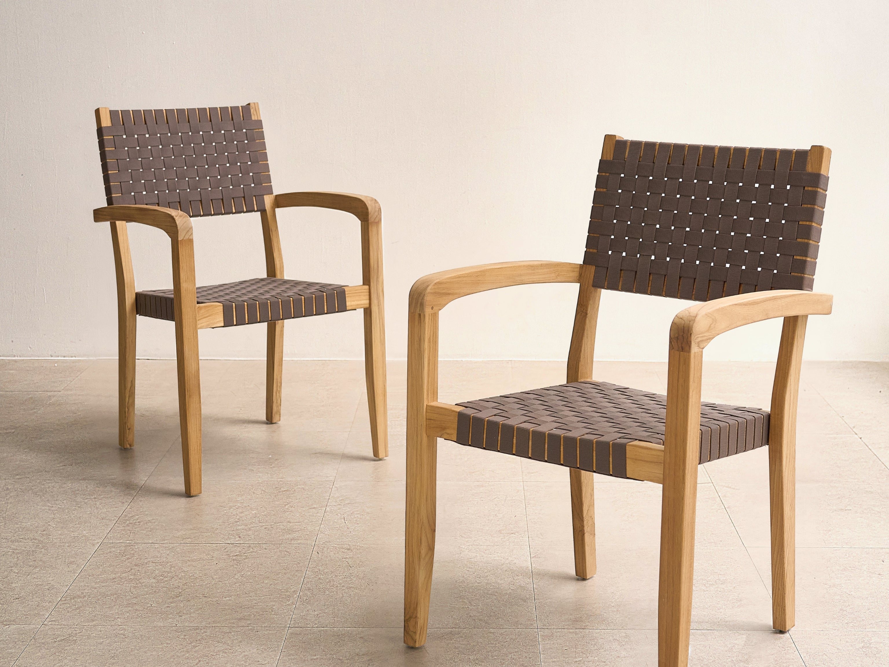 Clairene teak dining armchair side profile