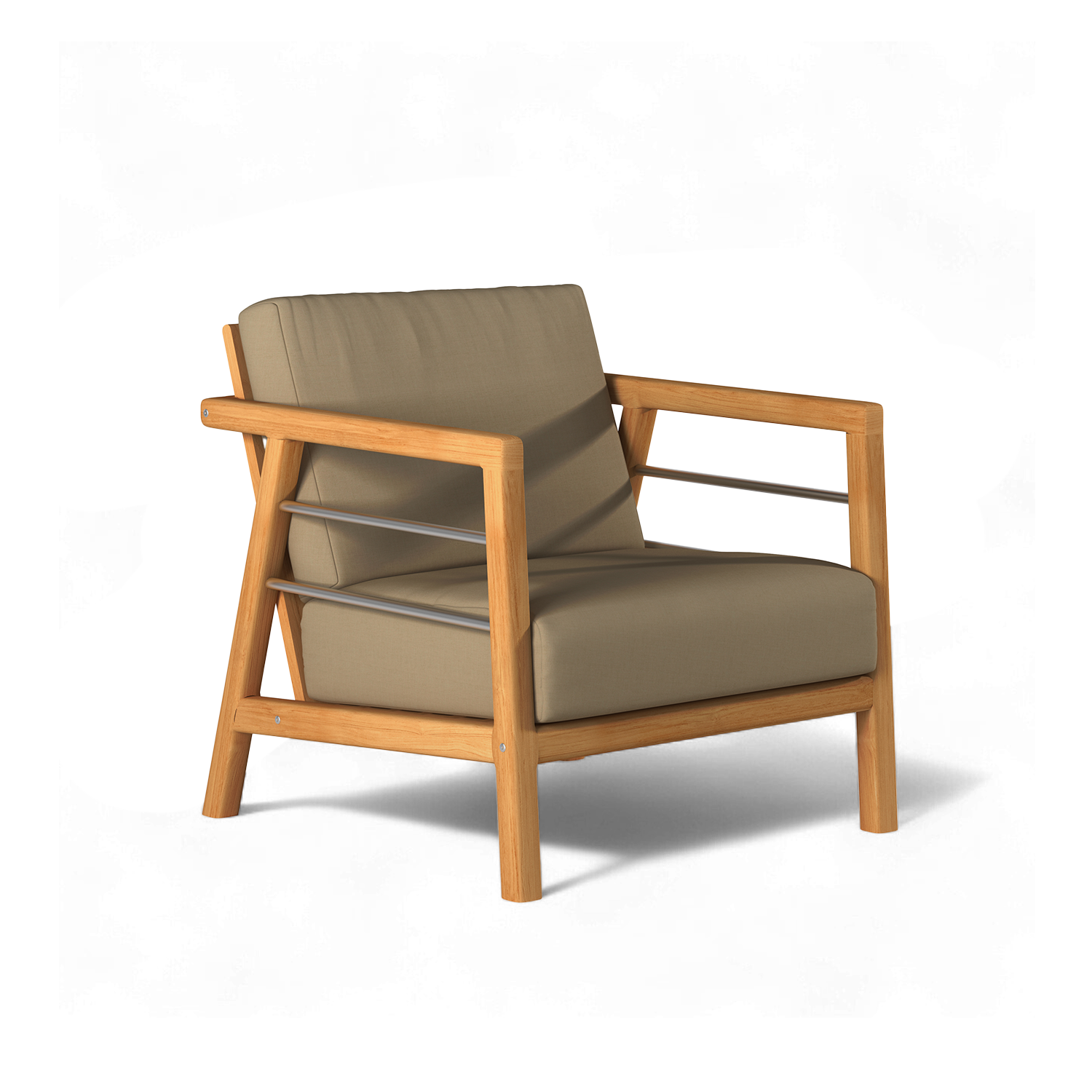 Daniele teak lounge chair with Sunbrella cushions — colorway view 3