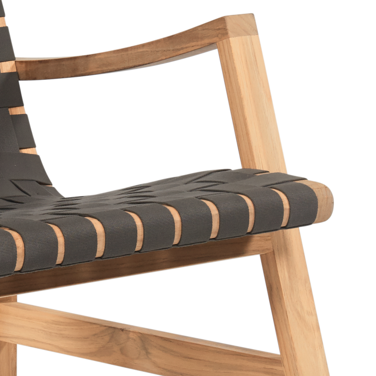 Axelle teak woven lounge chair, view 3
