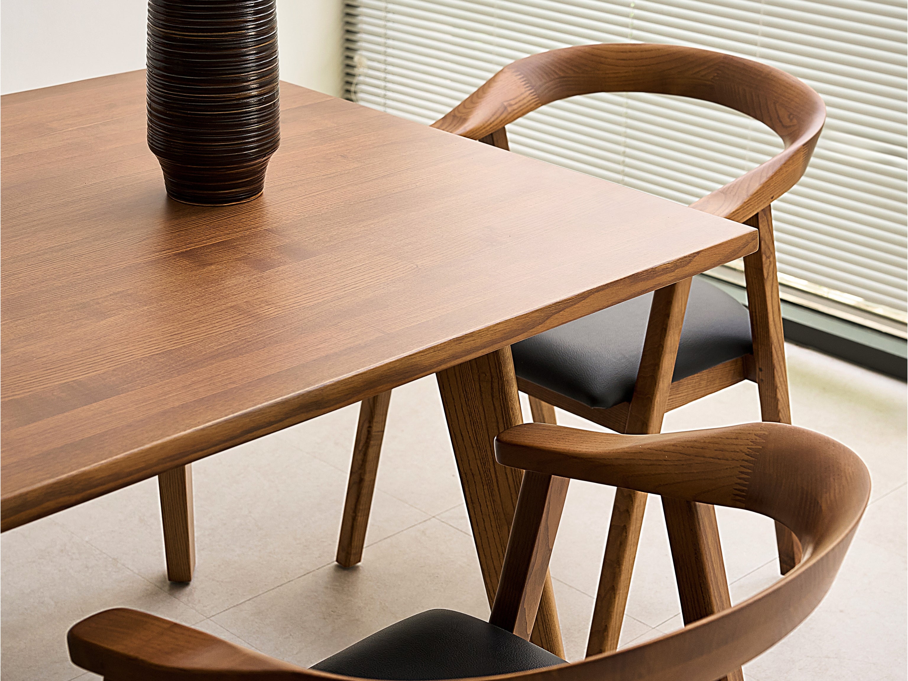 Maeve dining armchair in dark oak finish — detail view 8