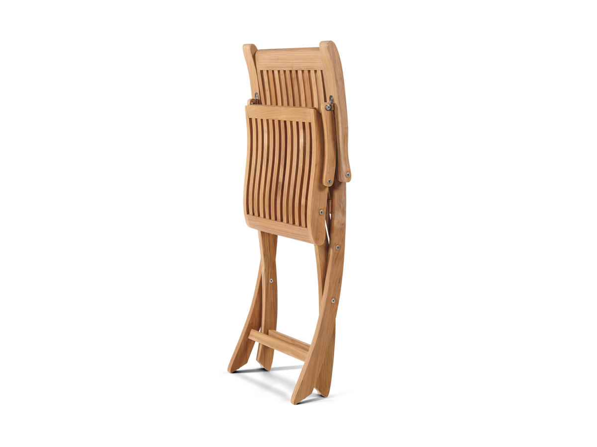 Florence teak dining armchair, side profile
