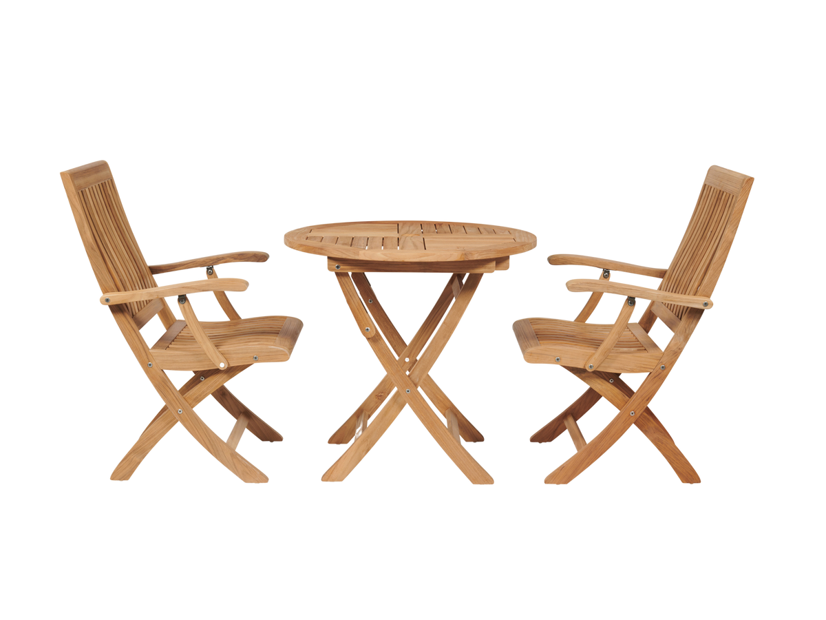 Lydie teak bistro table, view 4