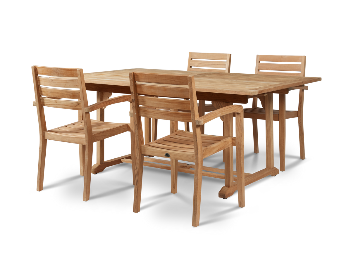 Belmont teak dining table, view 5
