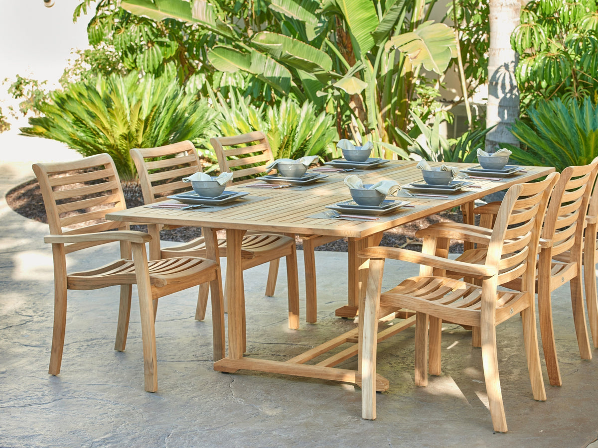 Belmont teak dining table, view 6
