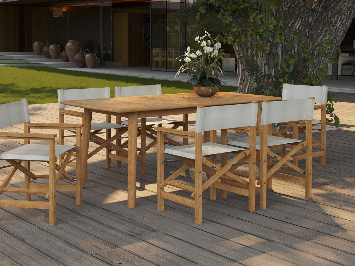 Riva teak dining table, view 4