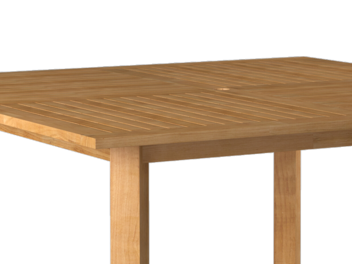 Theophile teak dining table, view 2