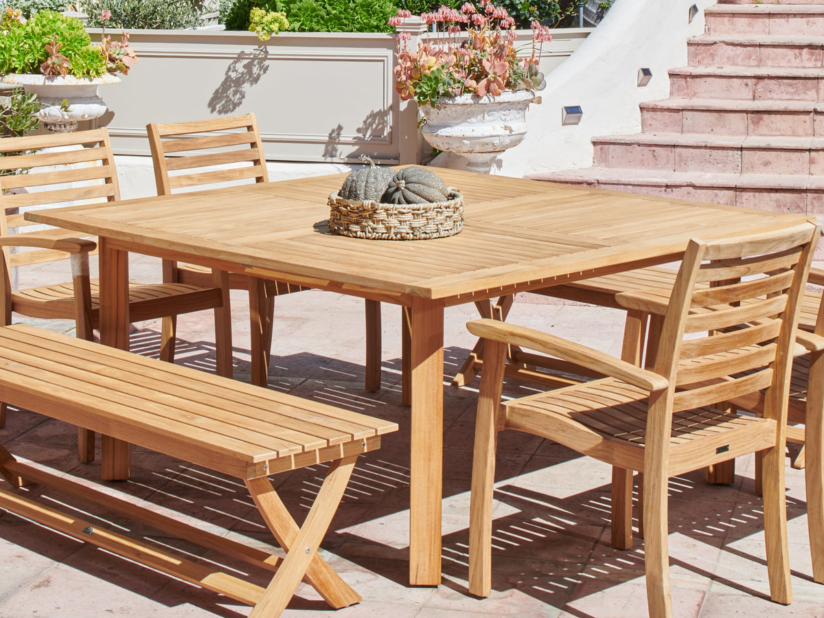 Theophile teak dining table, view 3