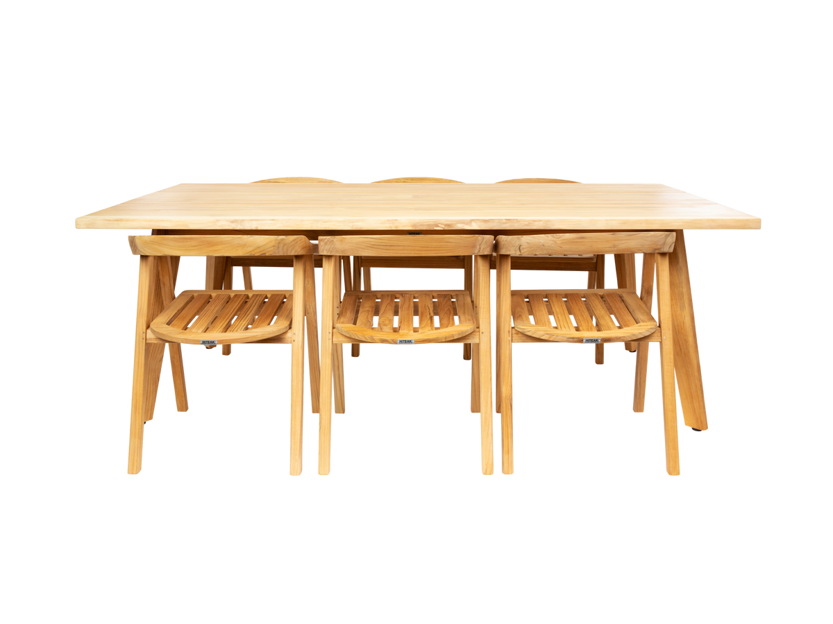 Lechair teak dining table, view 4