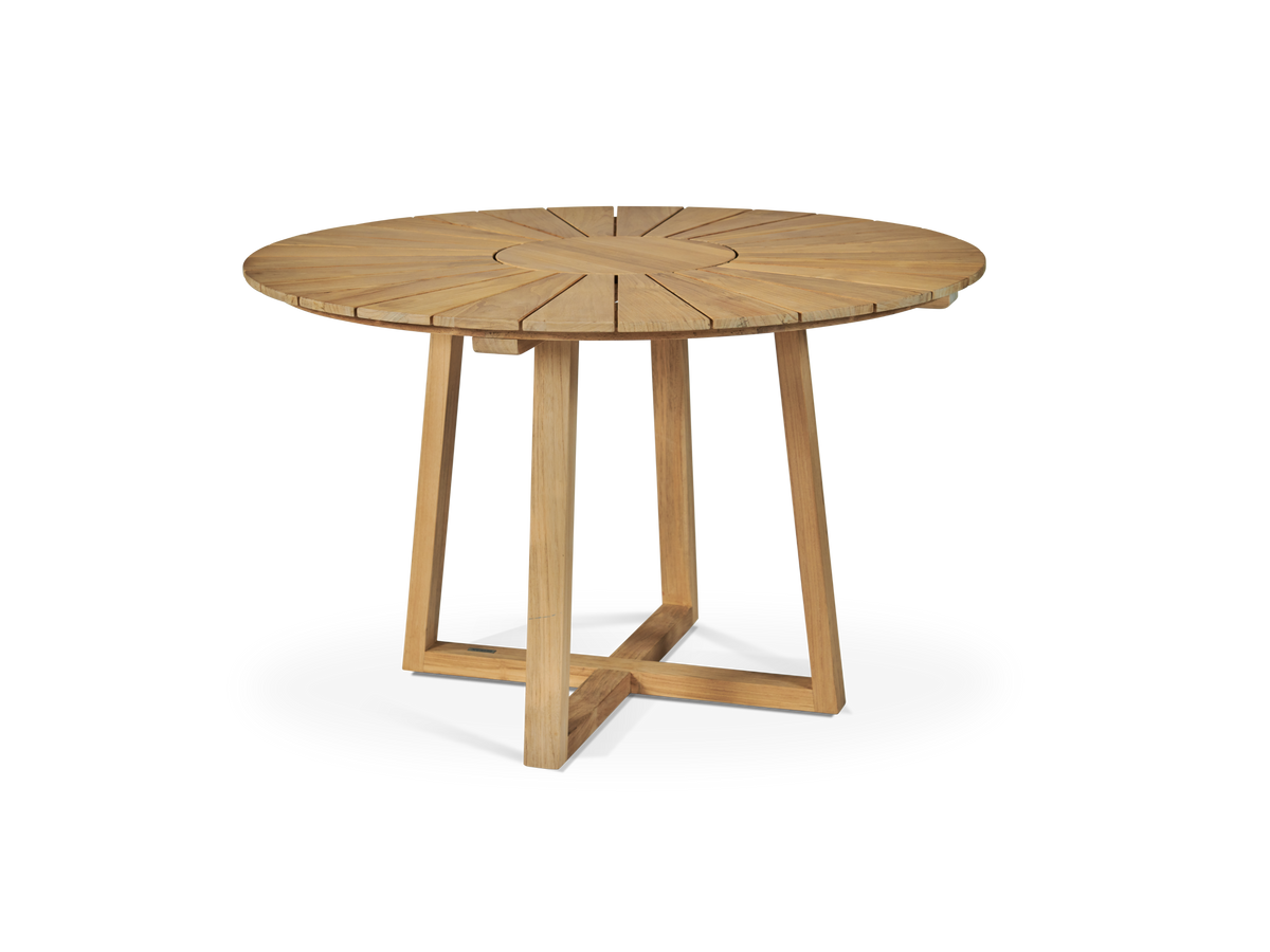 Plaisance teak round dining table, by Curated Maison