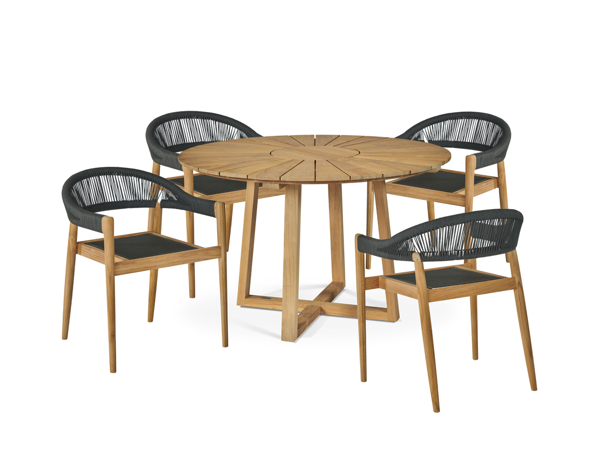 Plaisance teak round dining table, view 4