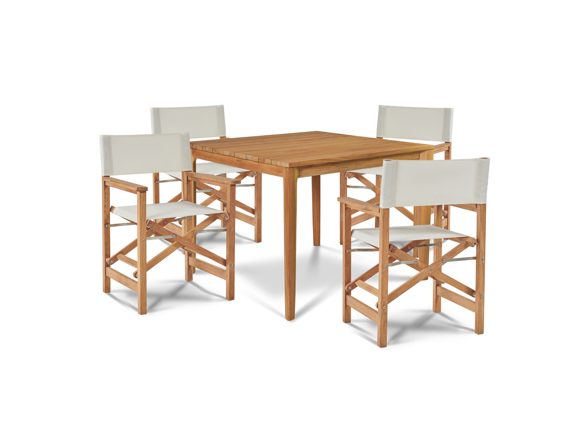 Cateline teak square dining table, view 4
