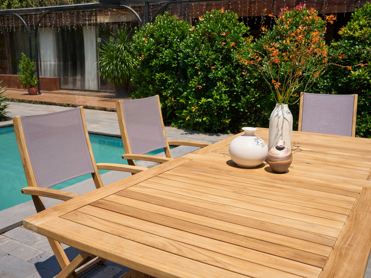 Olivier teak dining table, view 5