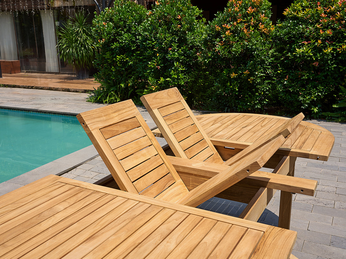 Amelie teak dining table, view 10